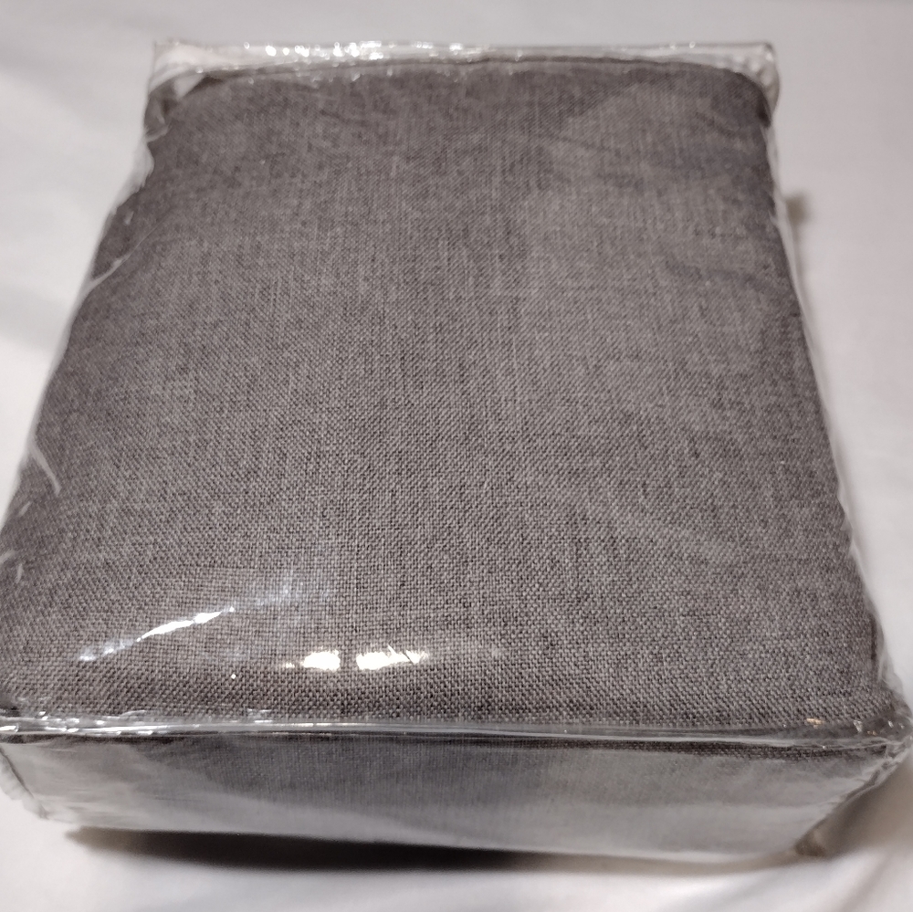 Plow & Hearth Stone Madison Double Layer Blackout Back Tab Pair of Curtains - Picture 4 of 5
